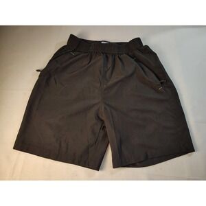 MIER Outdoor Series Mens Black Running Shorts Size S Elastic Waist Zip Pockets
